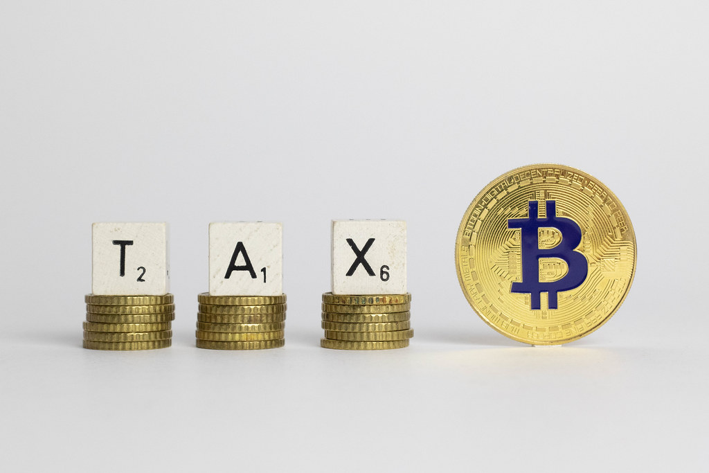 Tax text with Bitcoin