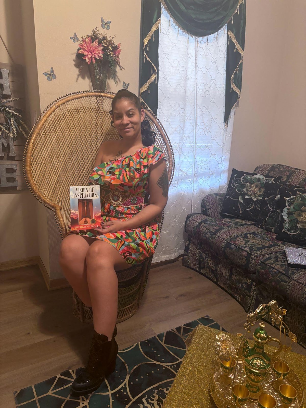 Michailah Belle posing with her published book © Provided by Michailah Belle 